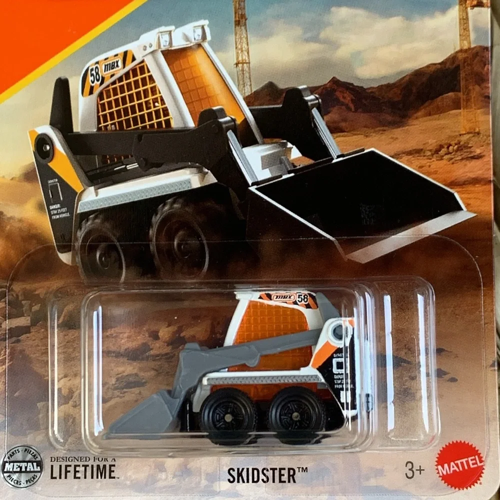 Matchbox Skidster Construction Vehicle White & Orange Truck Machine MBX 2025 New